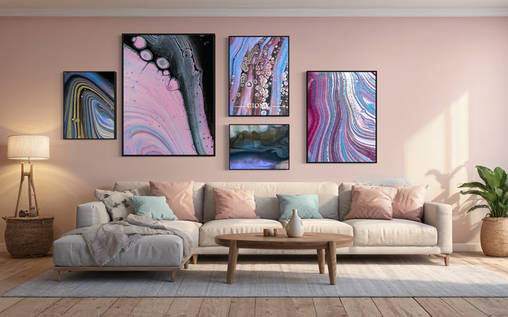 GIOMY - Art - Let's dream together - Fine Luxury wall art prints, Art for home decor. Caprio, Flittle, Dove, Arc and Nidus canvas print.