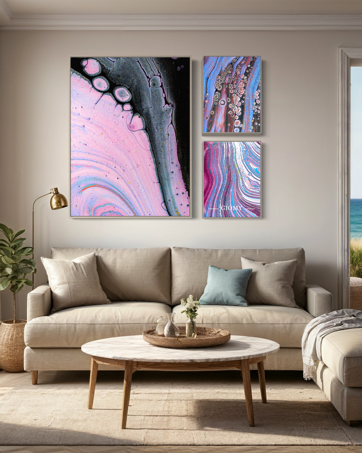 GIOMY - Art - Let's dream together - Fine Luxury wall art, Art for home decor.  Dove, Caprio and Flittle canvas print.